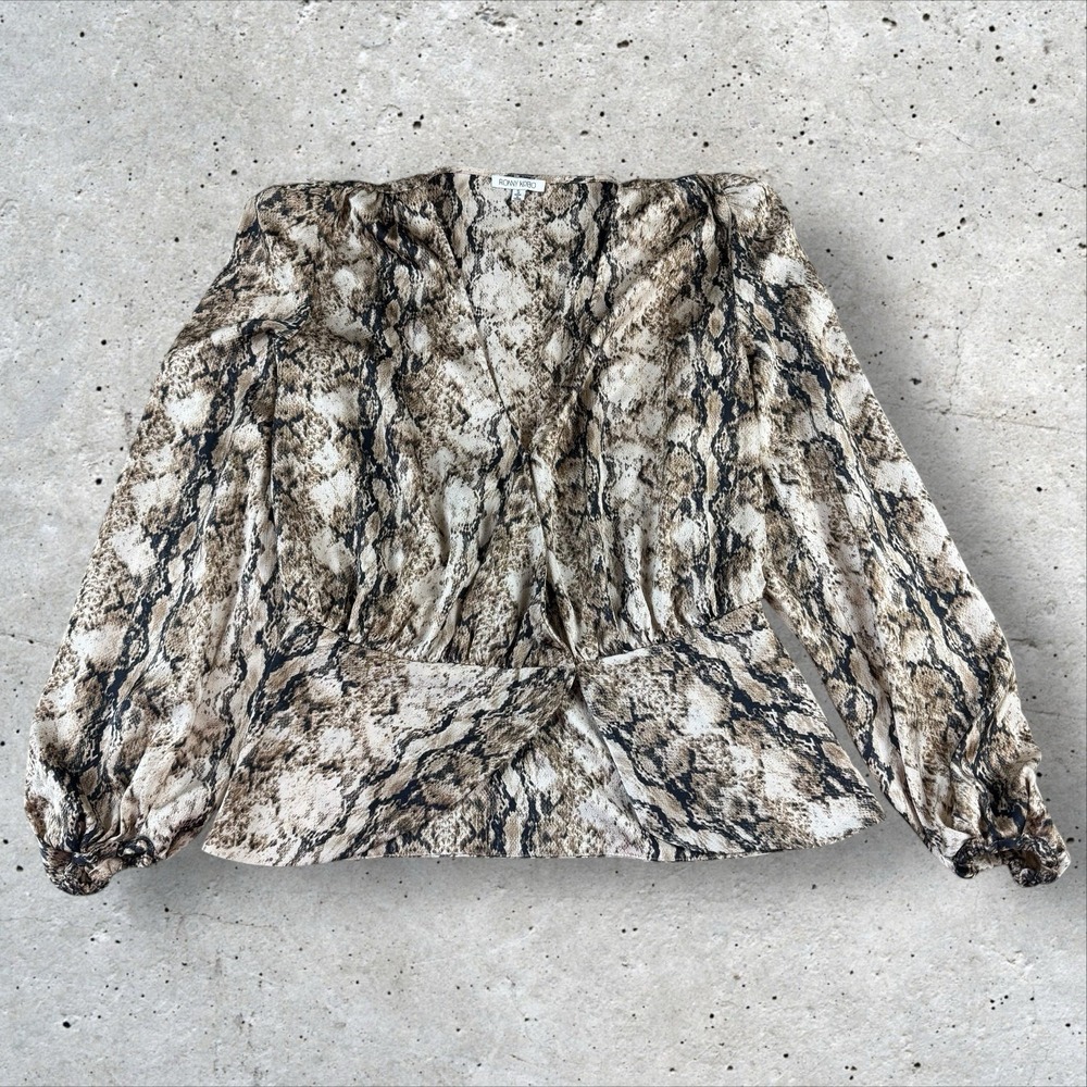 Ronny Kobo Lorie Python Snake Patterned Satin Lon… - image 2